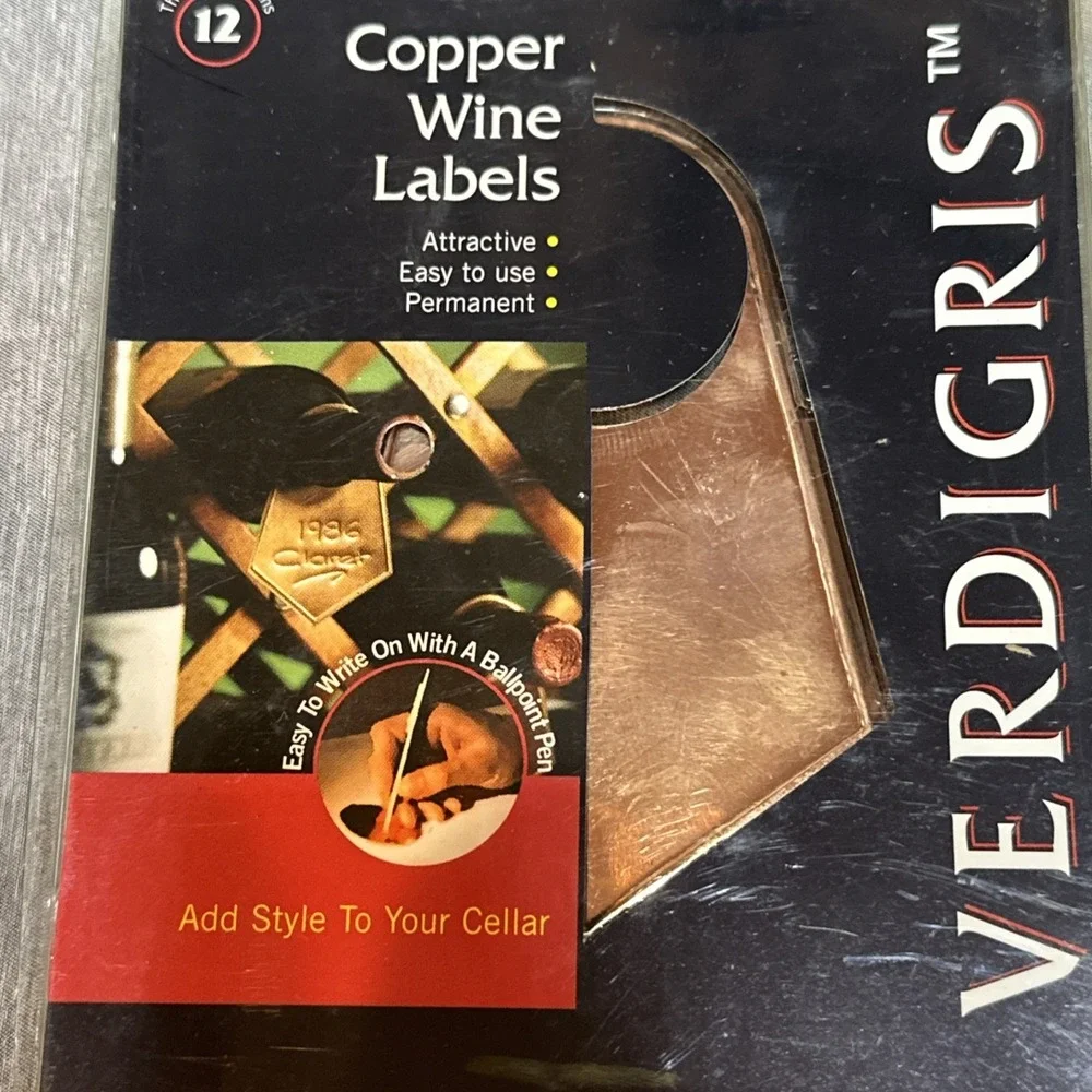 Verdigris Copper Wine Labels‎ Set of 12 Made in England Cellar Gift Tags